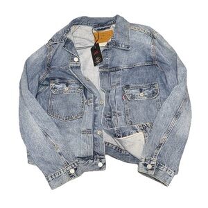 NWT! Levi’s Type 2 Selvedge Denim Trucker Jacket Men’s Size L Blue Sky RARE!
